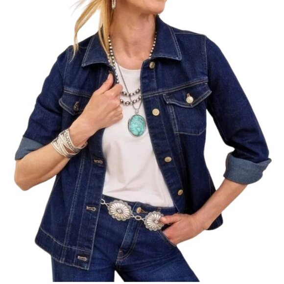 Chico's Jackets & Blazers - Women's CHICO'S Soft Indigo Wash Denim Jean Jacket - Size 3 (16/18-XL)